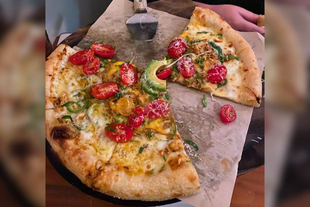 Hatch Chile Honey Chicken Pizza from The Goat & Vine in Temecula, CA. (Toni Sciacqua, SCNG)