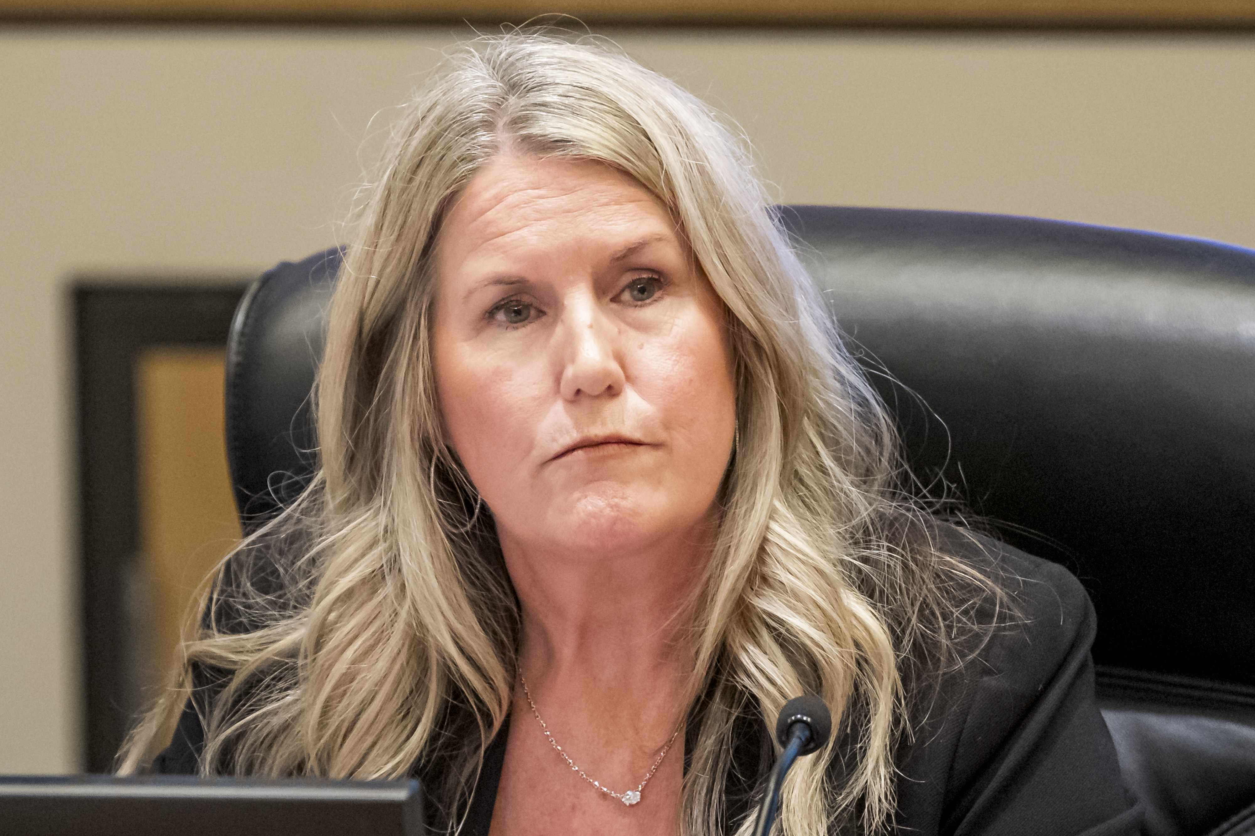 Brea Olinda Unified School District Board Vice-President Deana Miller during...