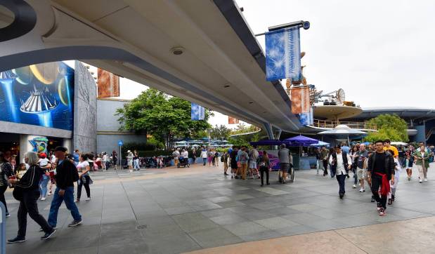 Overhead tracks of the PeopleMover, defunct since 1995, at Tomorrowland at Disneyland in Anaheim, CA, on Monday, June 3, 2019. (Photo by Jeff Gritchen, Orange County Register/SCNG)