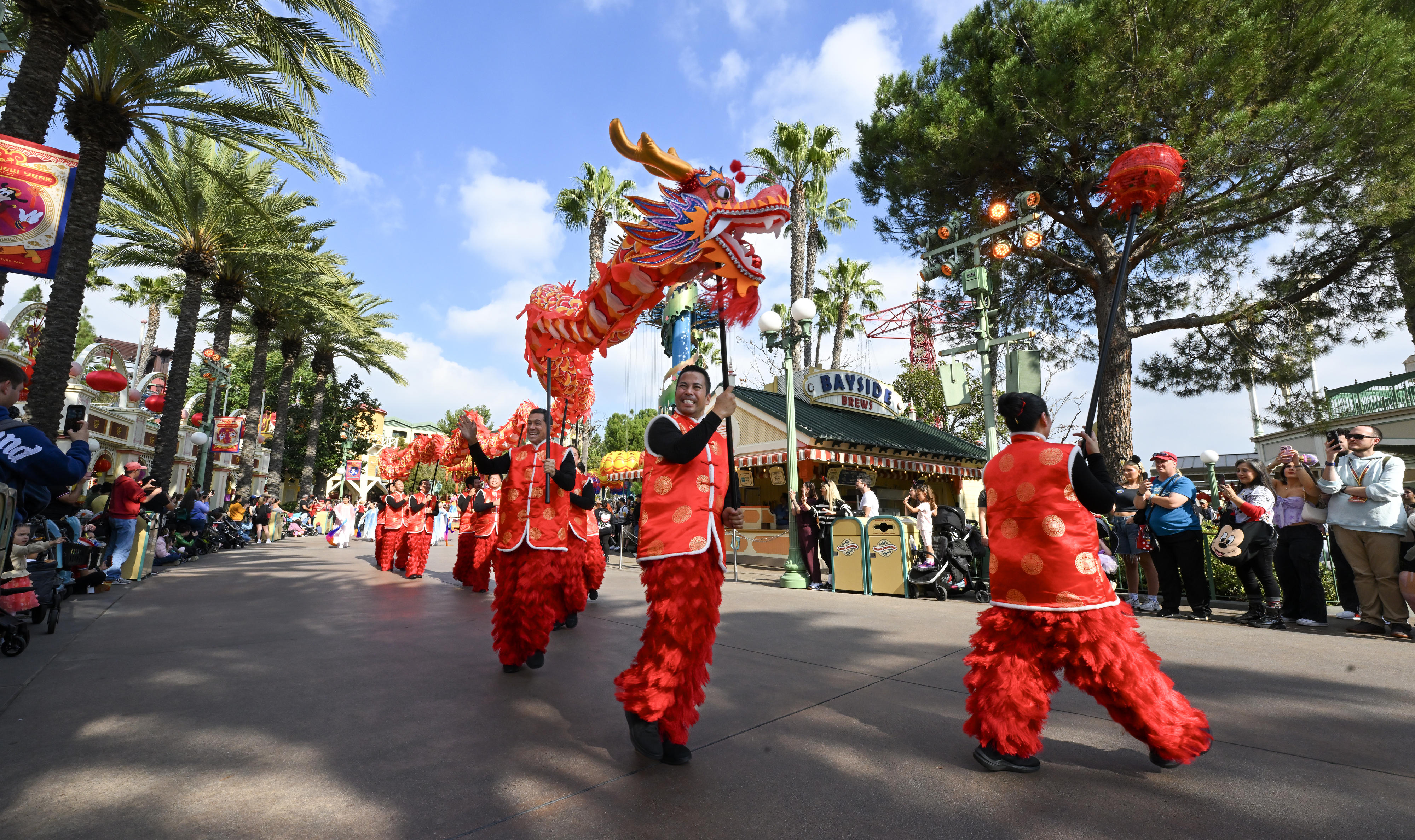 Mulan’s Lunar New Year Procession head through Paradise Pier during...