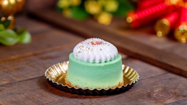 Pandan Cheesecake available at Boardwalk Pizza & Pasta during the 2026 Lunar New Year food festival at Disney California Adventure. (Courtesy of Disneyland)