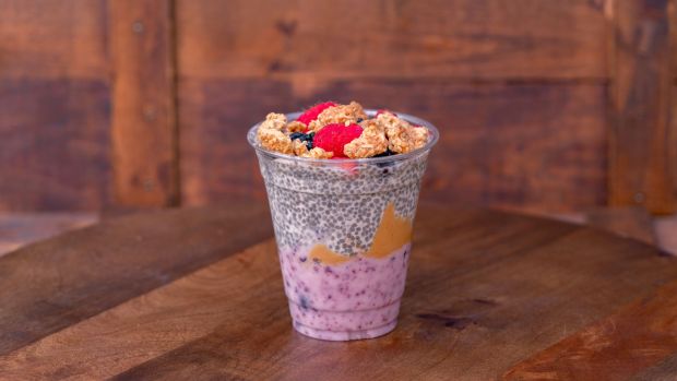 Berry Chia Pudding Parfait available at Fiddler Fifer and Practical Cafe in Disney California Adventure during the 70th anniversary celebration. (Courtesy of Disneyland)