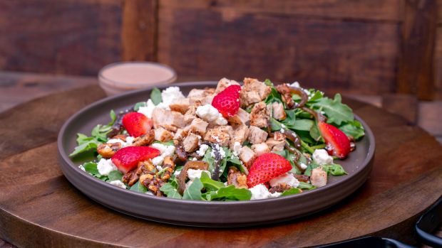 Chicken Strawberry Salad available at Smokejumpers Grill in Disney California Adventure during the 70th anniversary celebration. (Courtesy of Disneyland)