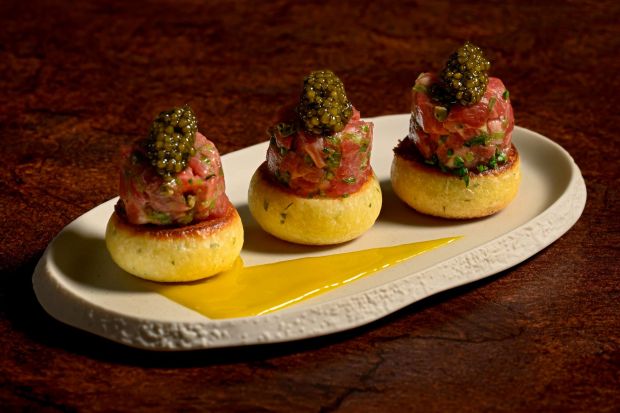 Beef Tartare on the refreshed Napa Rose menu at Disney's Grand Californian Hotel. (Courtesy of Disneyland)