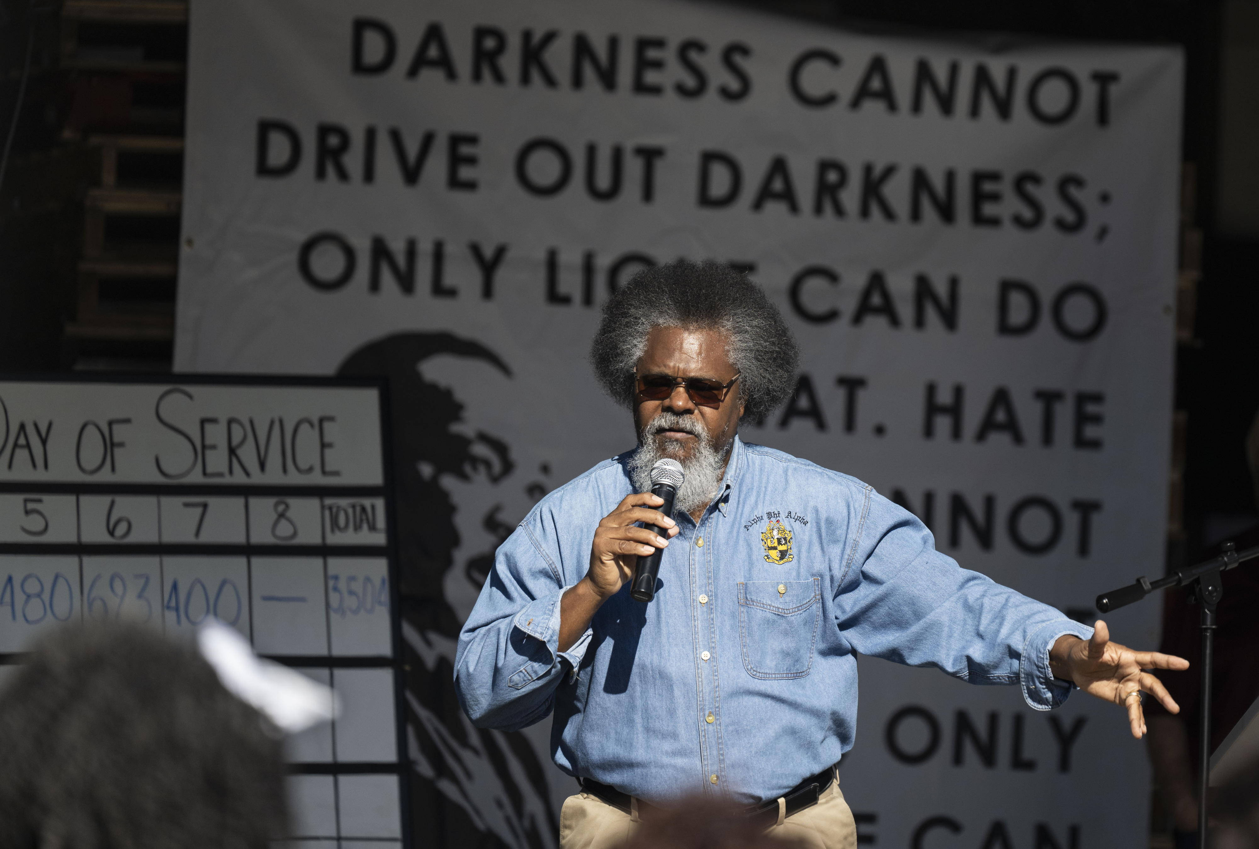 Michael Moss, past president of Alpha Phi Alpha Fraternity speaks...