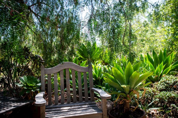 One of many sitting areas in Arlington Garden in Pasadena. (Photo by Sarah Reingewirtz, Los Angeles Daily News/SCNG)