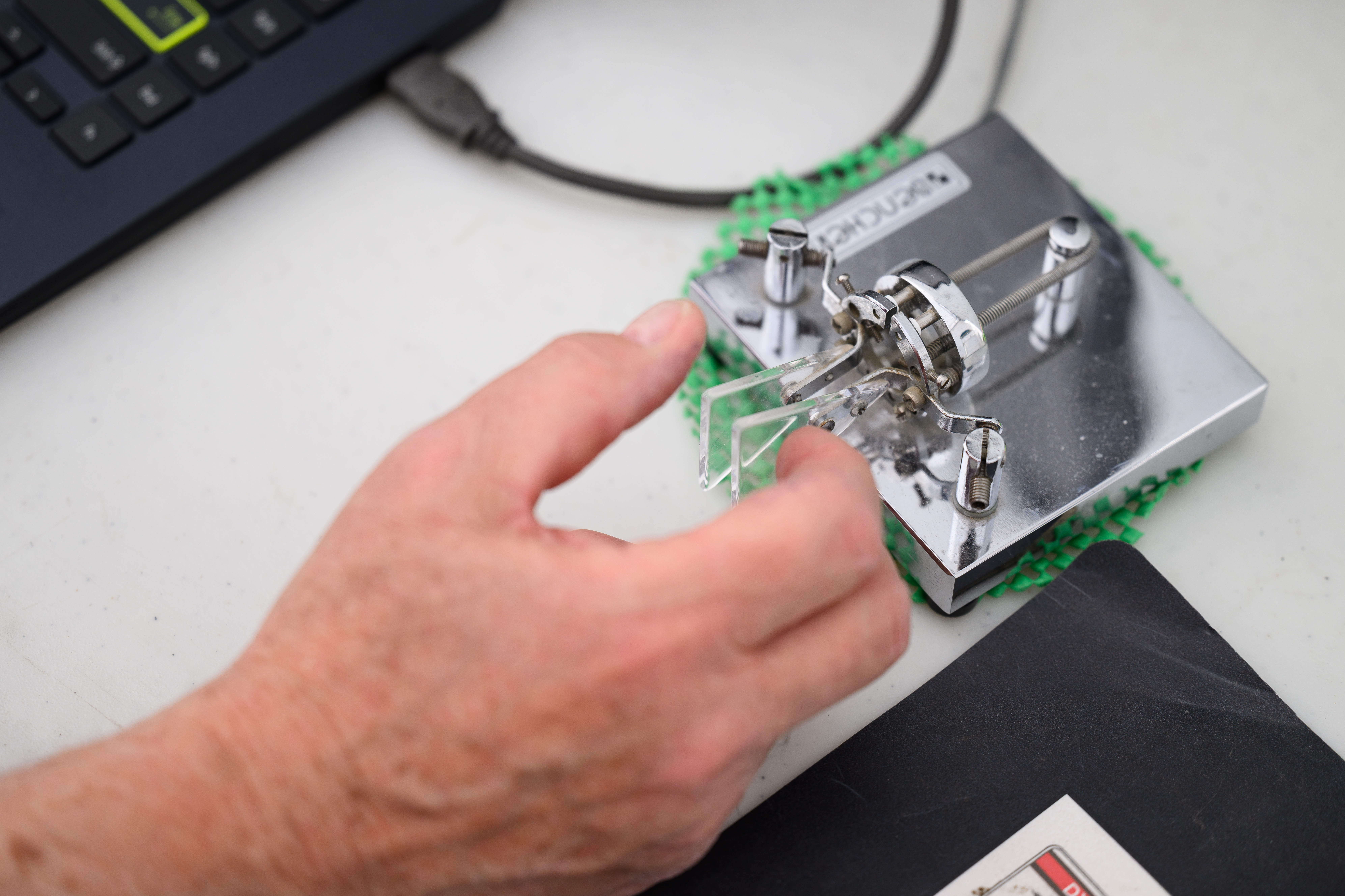 A morse code keyer is operated by the Orange County...