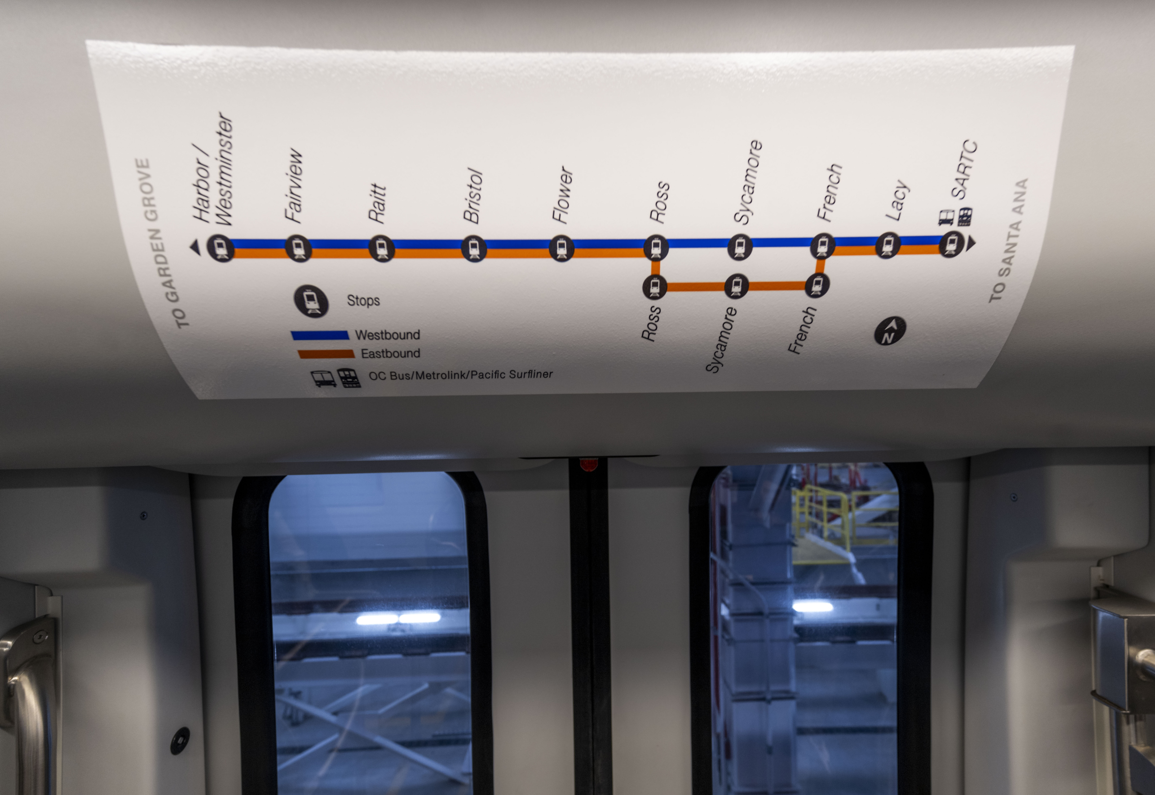 Some of the stops are shown as the Orange County...