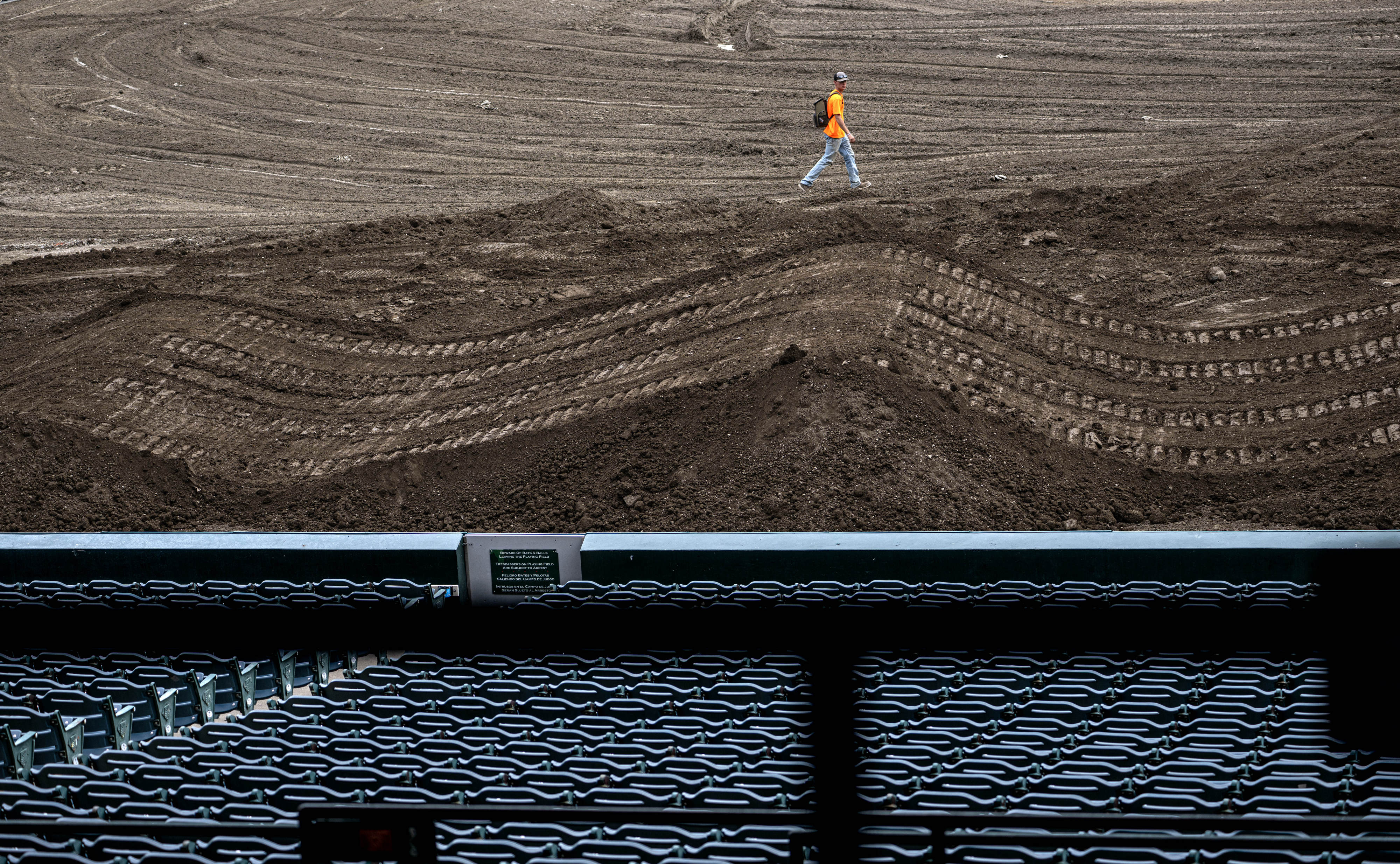 Angel Stadium of Anaheim starts to transform into a curvaceous...