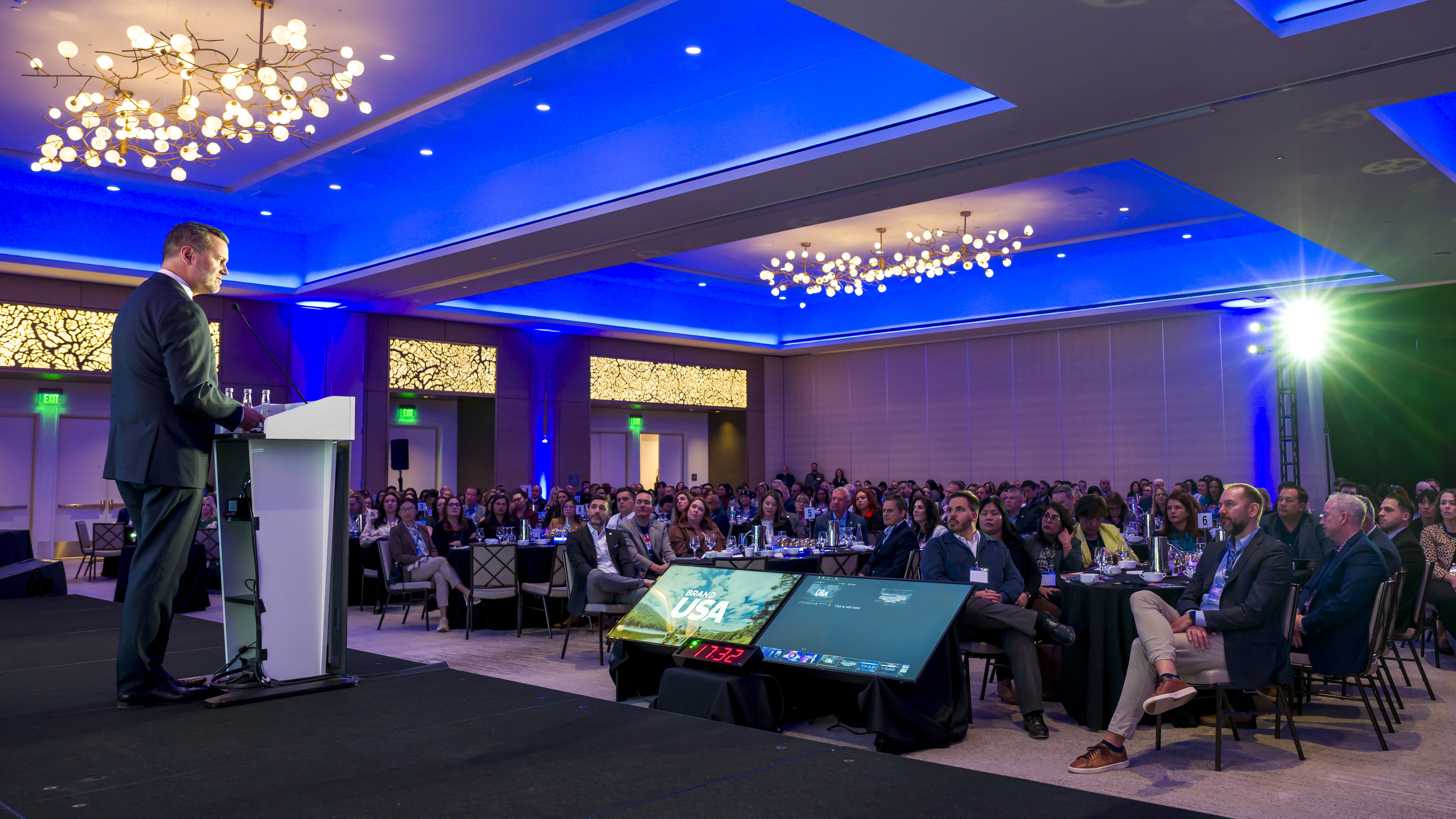 Fred Dixon, president and CEO of Brand USA gives a...