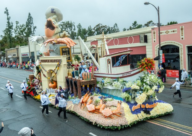 Explore Louisiana float "Gulf to Gumbo" travels down Colorado Blvd during the 137th Rose Parade in Pasadena California on Thursday, Jan. 1, 2025. (Photo by Connor Terry / Contributing Photographer)