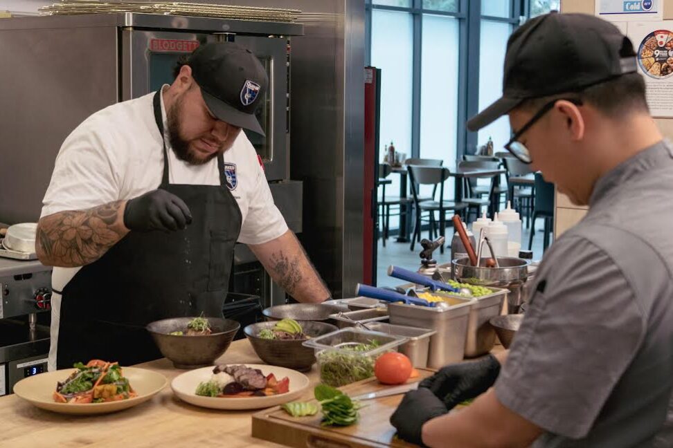 Chefs for the Quakes prepare tailored meals for players. (PHOTO: THOMAS CUISINE-QUAKES)