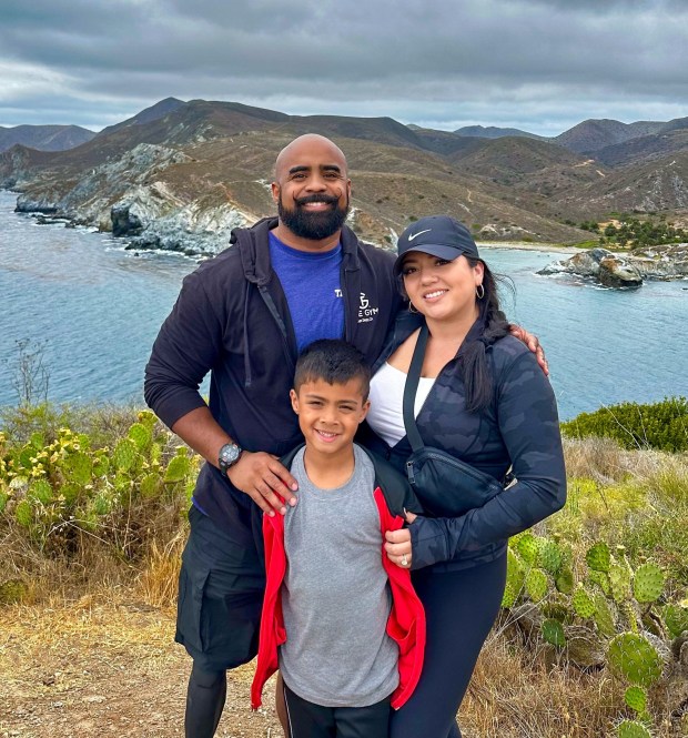 Darryl Charles, a former U.S. Marine with his wife, Desiree, and son Kingsley on the BackCountry Heroes Catalina Trip in summer 2025. (Courtesy Desiree Charles)