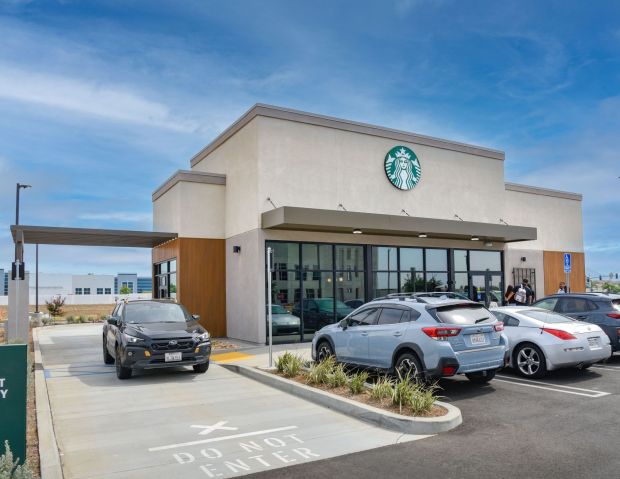 This newly built, single-tenant Starbucks café and drive-through in Perris sold recently for $4.8 million. Hanley Investment Group represented the seller and developer, Yellow Rose Ranch LLC, an affiliate of The Lynch Group of El Segundo. The buyer was only identified as a private investor from Newport Beach. (Photo courtesy of Hanley Investment Group)