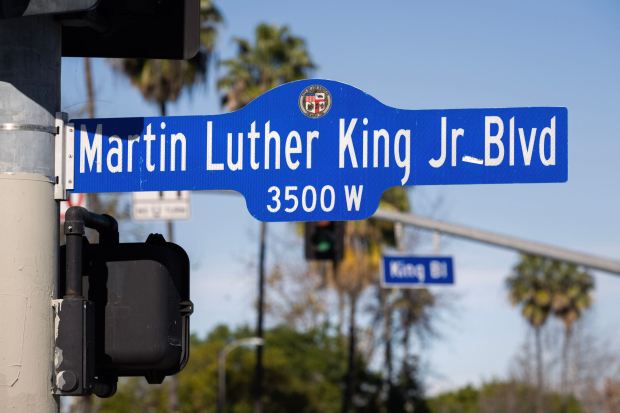 The intersection of Martin Luther King Jr. and Crenshaw boulevards in Los Angeles is seen Tuesday, Jan. 13, 2026. (Photo by Drew A. Kelley, Press-Telegram/SCNG)