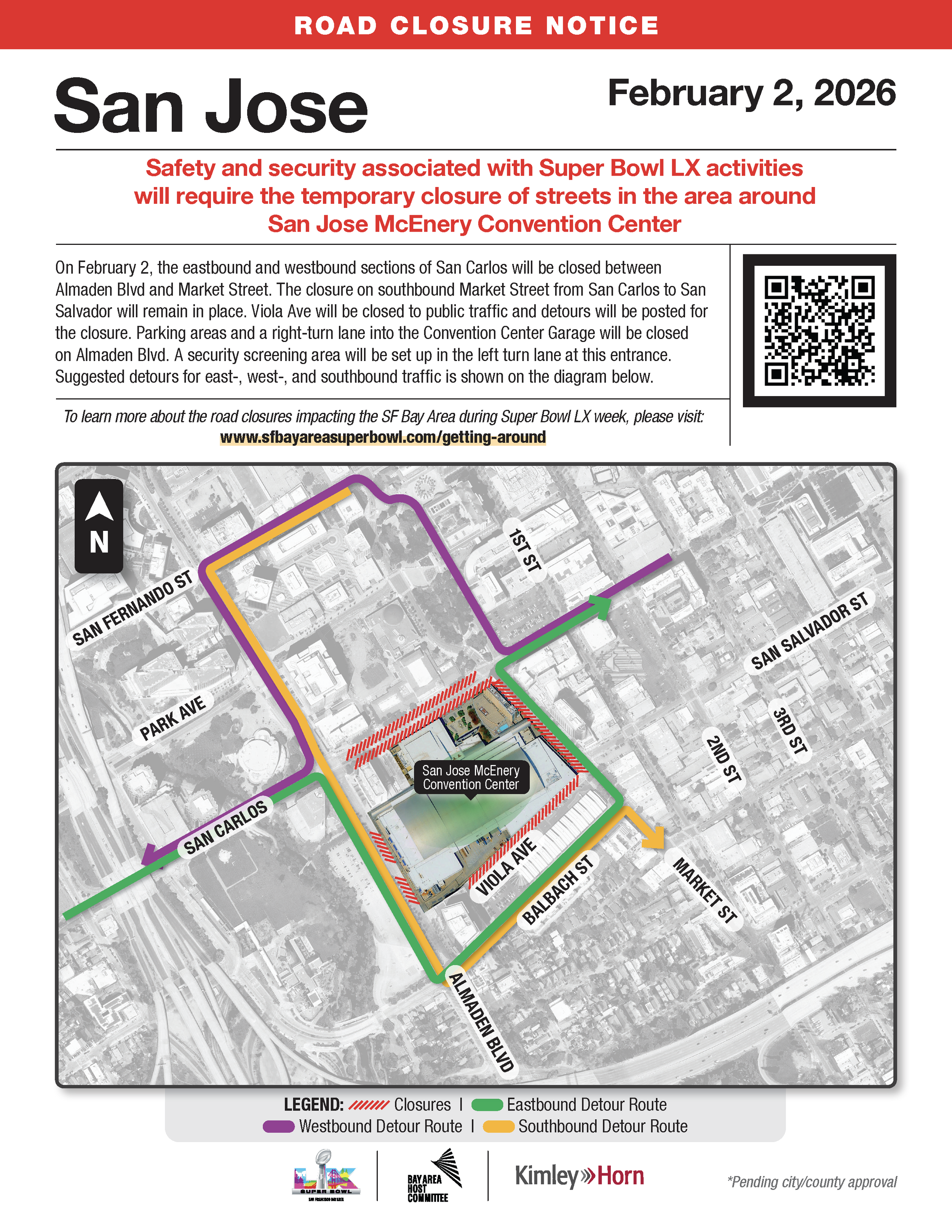 Super Bowl road closures in San Jose