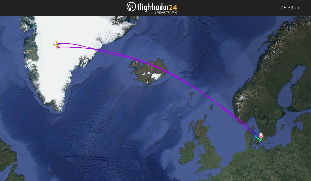 SAS flight to San Francisco turned around over Greenland and returned all the way back to Denmark