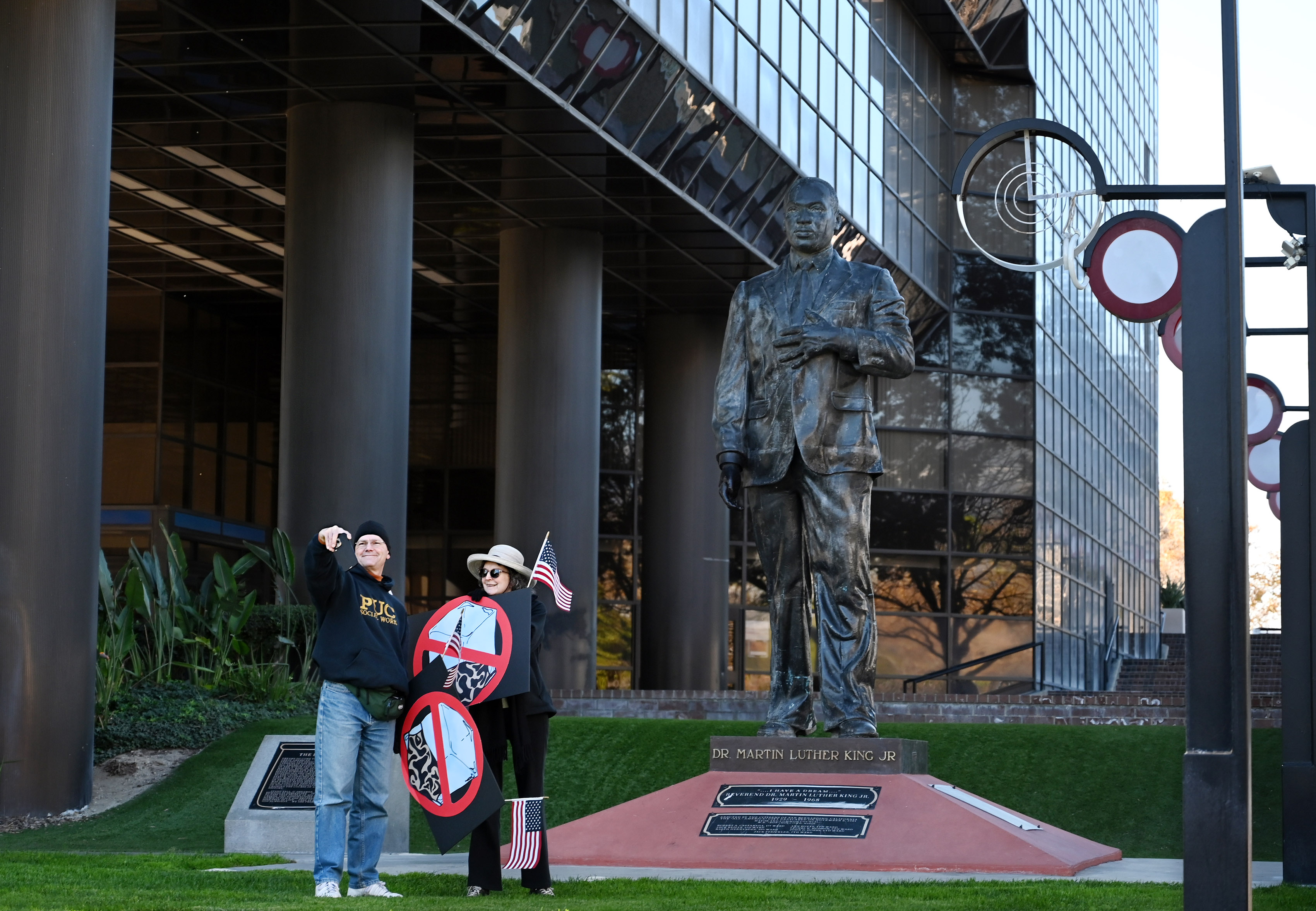 Monte and Lisa Butler take a selfie in front of...