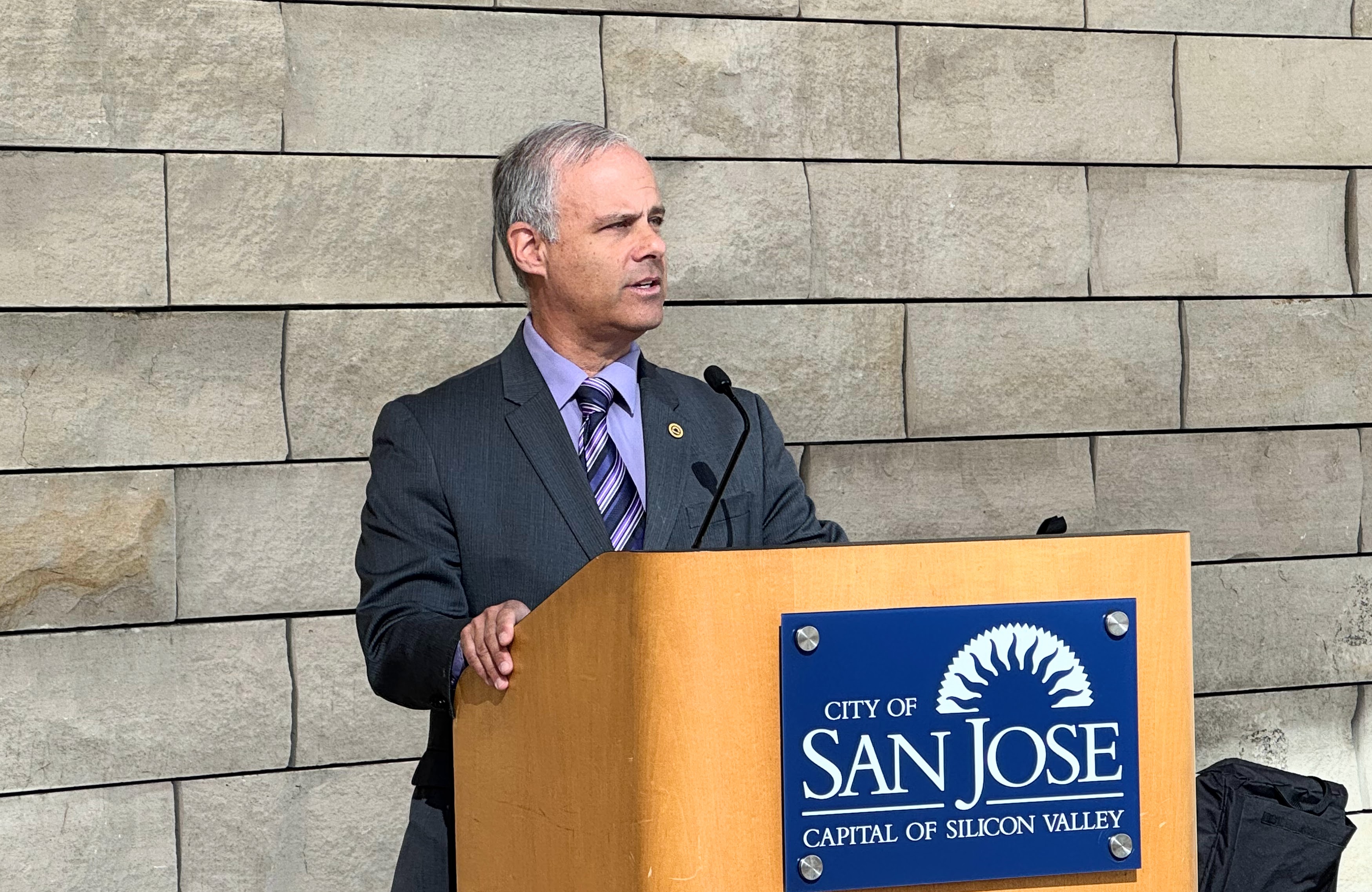 San Jose City Councilmember David Cohen speaks at the fifth...