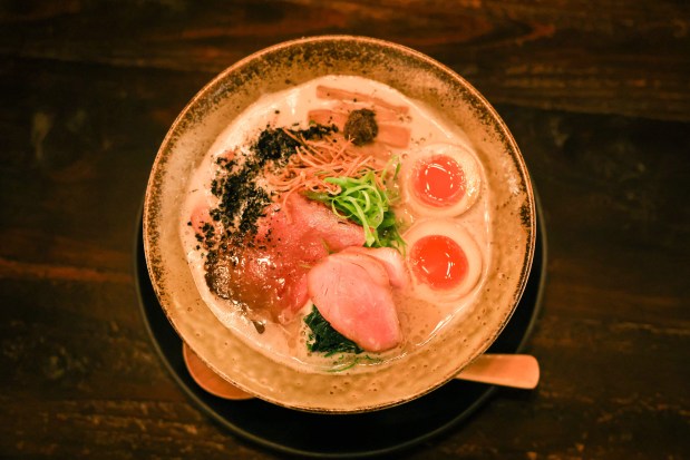 Signature Smoked Toripaitan is one of the ramens served at Mensho ramen restaurant in Oakland, Calif., on Thursday, Jan. 11, 2024. (Ray Chavez/Bay Area News Group)