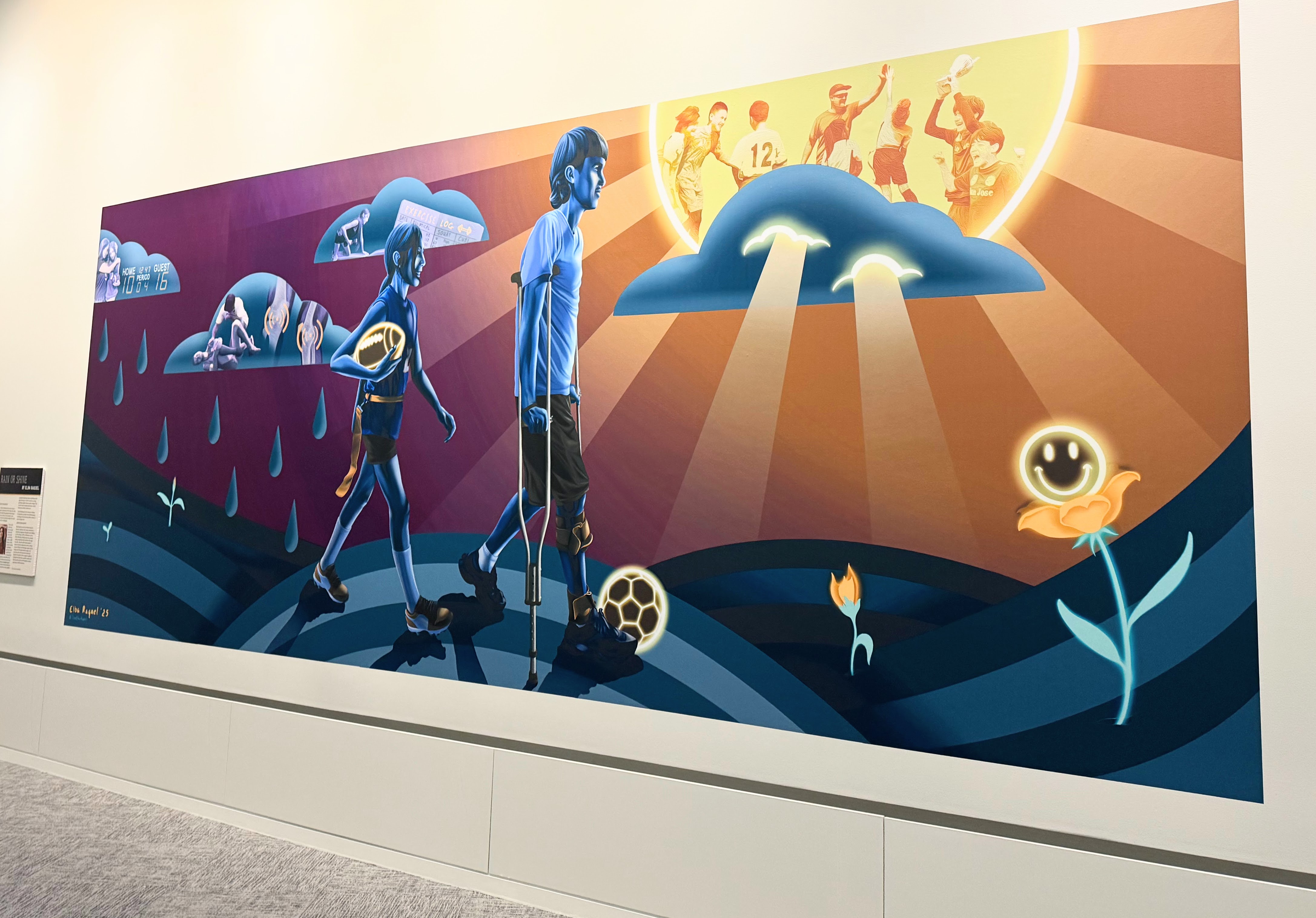 “Rain or Shine,” a mural by artist Elba Raquel, is...