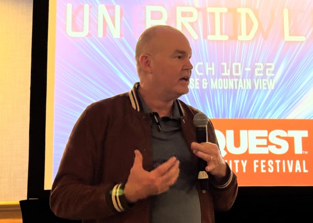 Cinequest co-founder Halfdan Hussey details the lineup of the 35th annual Cinequest film festival, "Unbridled," at the Hayes Mansion in San Jose on Thursday, Jan. 29, 2026. The festival runs March 10-22 in downtown San Jose and Mountain View. (Sal Pizarro/Bay Area News Group)