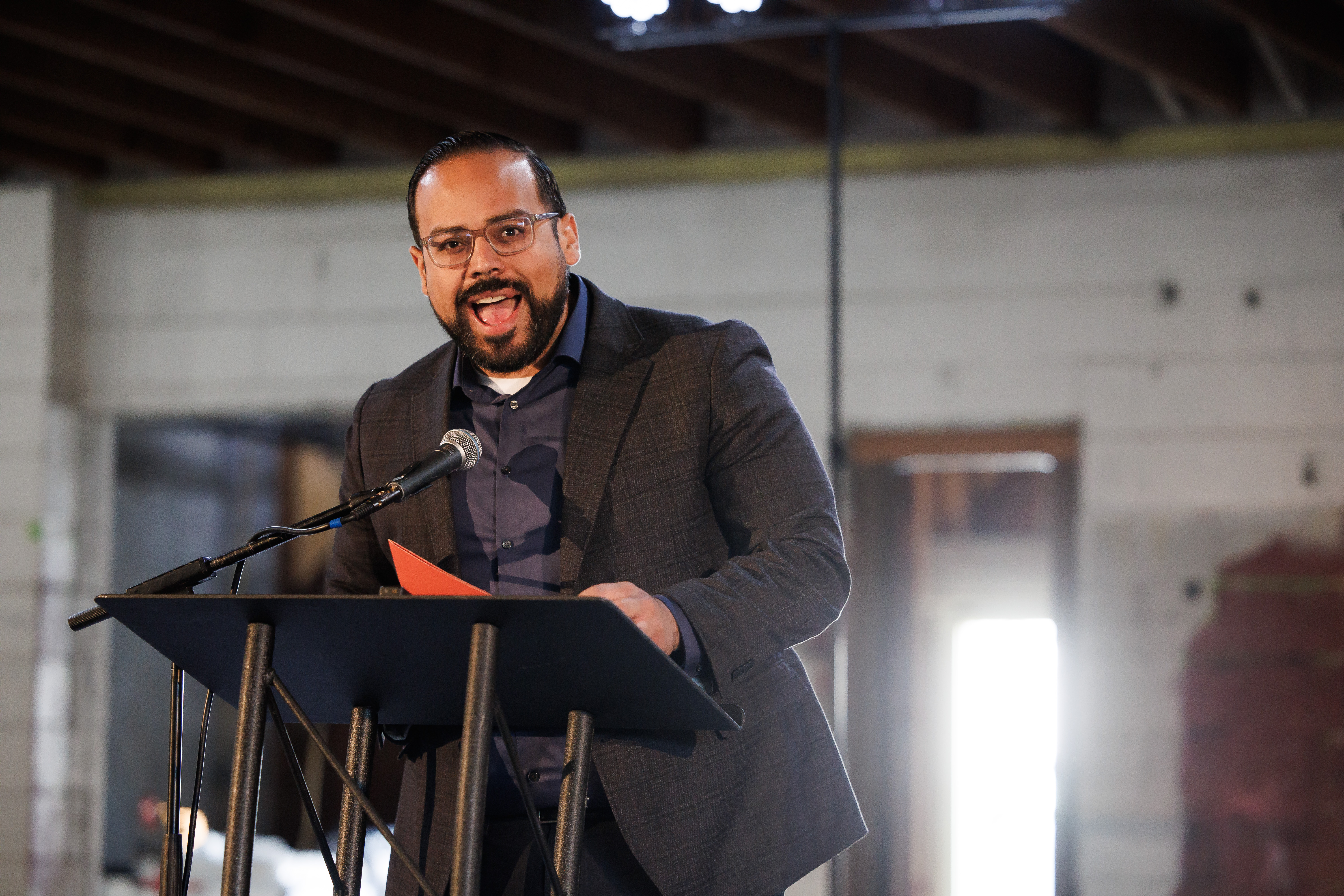 San Jose Councilmember Peter Ortiz speaks during a community event...