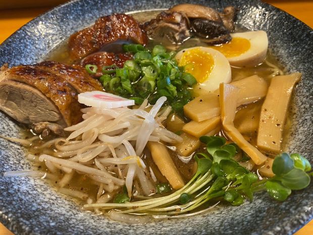 Popular bowls at Kumako in San Jose's Japantown include the Duck Ramen, above, the Mabo Ramen and the spicy Tan Tan. (Linda Zavoral/Bay Area News Group),