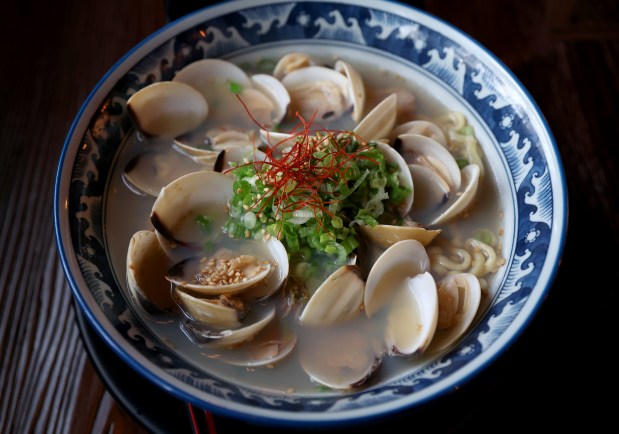 The Hamaguri clam ramen is served at Hinodeya Newark in Newark, Calif., on Sunday, Jan. 11, 2026. (Jane Tyska/Bay Area News Group)