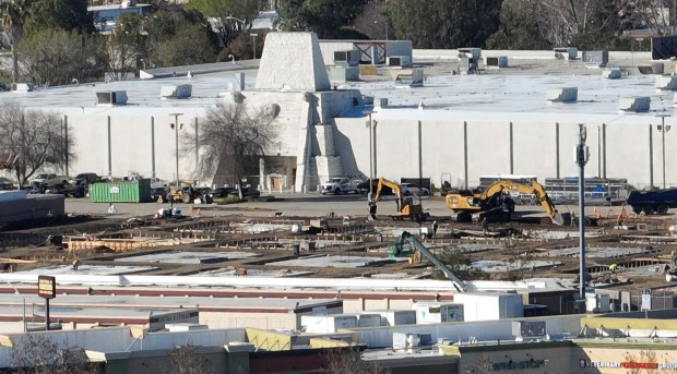A drone view of construction for Super Micro Computer in front of the former Fry's Electronics store in San Jose, Calif., on Thursday, Jan. 8, 2026. (Nhat V. Meyer/Bay Area News Group)