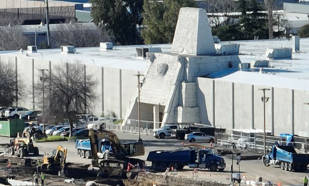 A drone view of construction for Super Micro Computer in front of the former Fry's Electronics store in San Jose, Calif., on Thursday, Jan. 8, 2026. (Nhat V. Meyer/Bay Area News Group)
