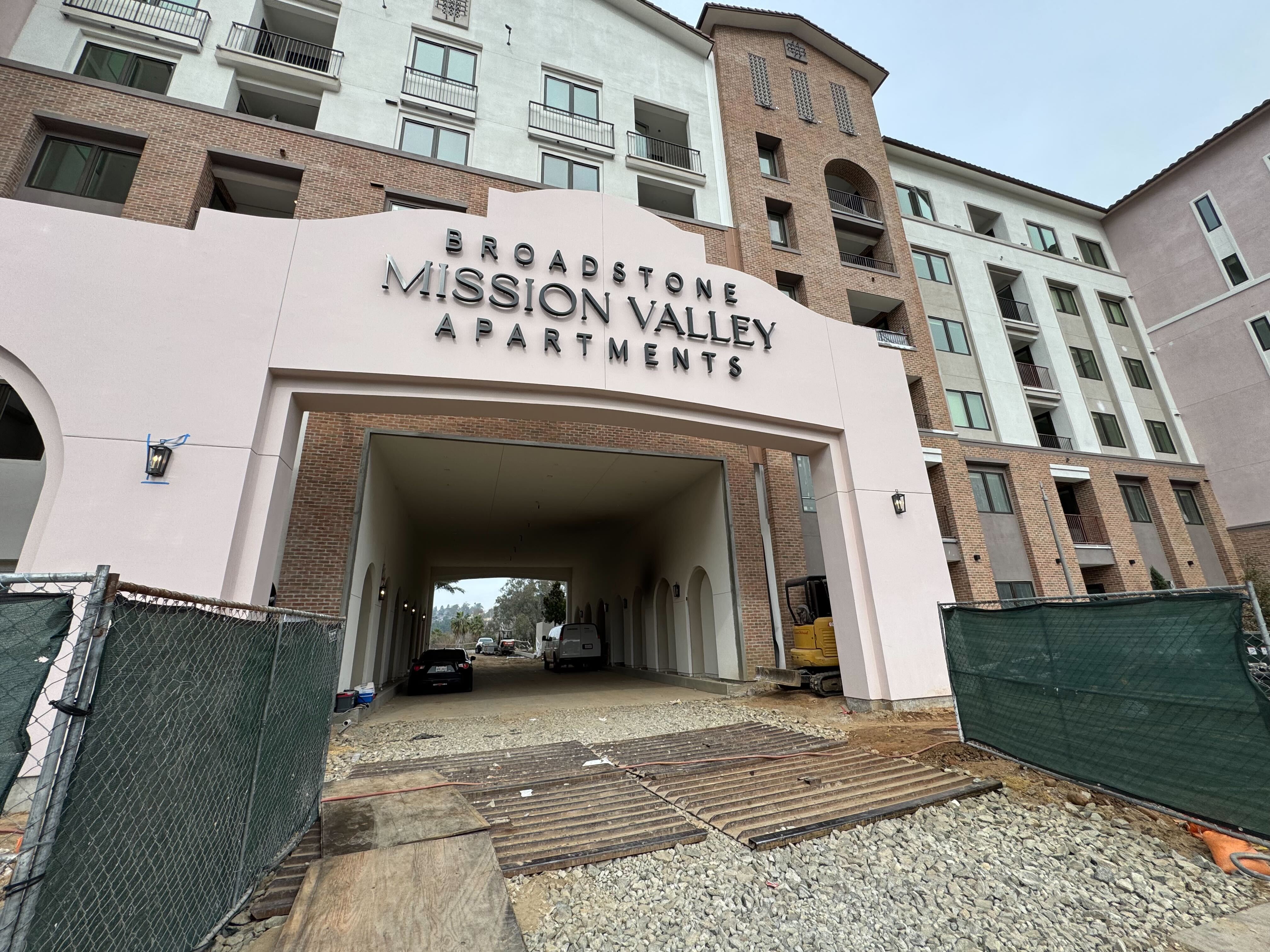The new Broadstone Mission Valley complex under construction in mid-January....
