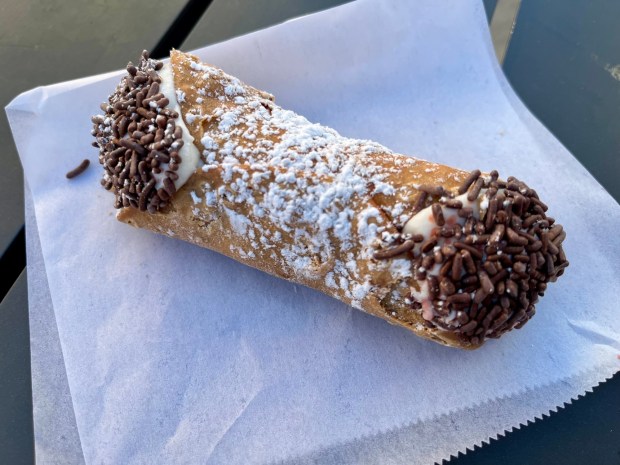 The cannoli at Solunto Restaurant & Bakery in Little Italy. (Carlos Rico / The San Diego Union-Tribune)