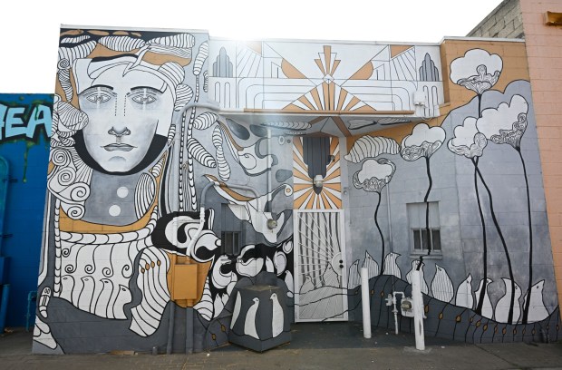 Murals are seen along El Cajon's Arts Alley, Dec. 22, 2025 in El Cajon, Calif. (Photo by Denis Poroy)