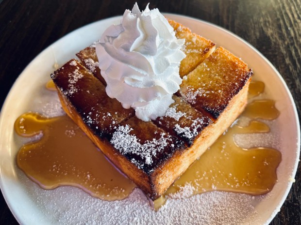 The Honey Toast at Up2You Cafe in the Convoy District. (Carlos Rico / The San Diego Union-Tribune)