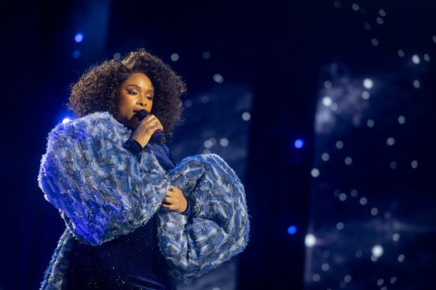 Jennifer Hudson performed a medley of Mariah Carey's songs at Friday's MusiCares concert in Los Angeles. (Emma McIntyre/Getty Images for The Recording Academy)