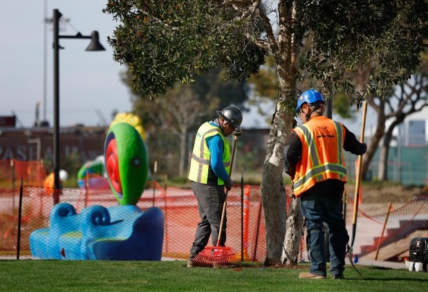 National City, CA - December 22: Construction continues on Pepper Park along the San Diego Bay waterfront on December 22, 2025 in National City, CA. (K.C. Alfred / The San Diego Union-Tribune)