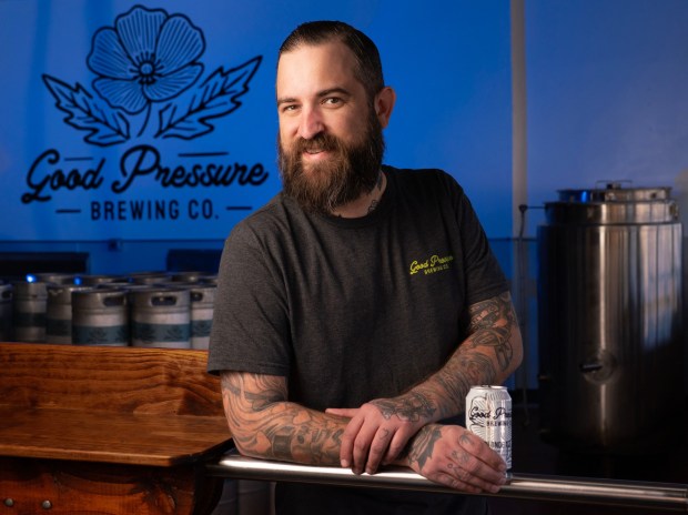 SAN DIEGO, CA - JANUARY 27: Erik Fowler, owner of Good Pressure Brewing Company in Mission Gorge, photographed at the brewery, Tuesday January 27, 2026 in San Diego, California. (Howard Lipin / For The San Diego Union-Tribune)