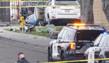 San Diego police chase ends in crash, shooting in La Presa