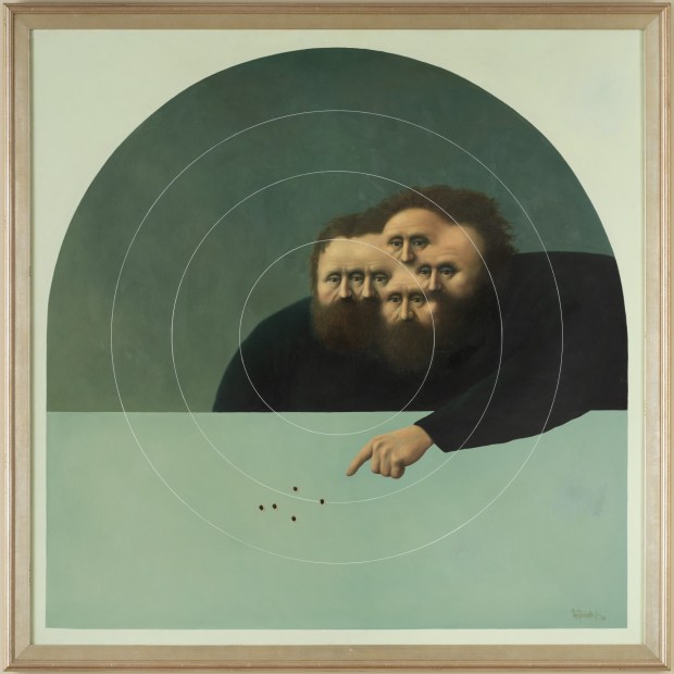 Here Is the Center" ("Aquí es el Centro"), a 1984 work by Alfredo Castañeda, is part of a current exhibit at the San Diego Museum of Art titled "Alfredo Castañeda: Beyond Surrealism." (Philipp Scholz Rittermann)