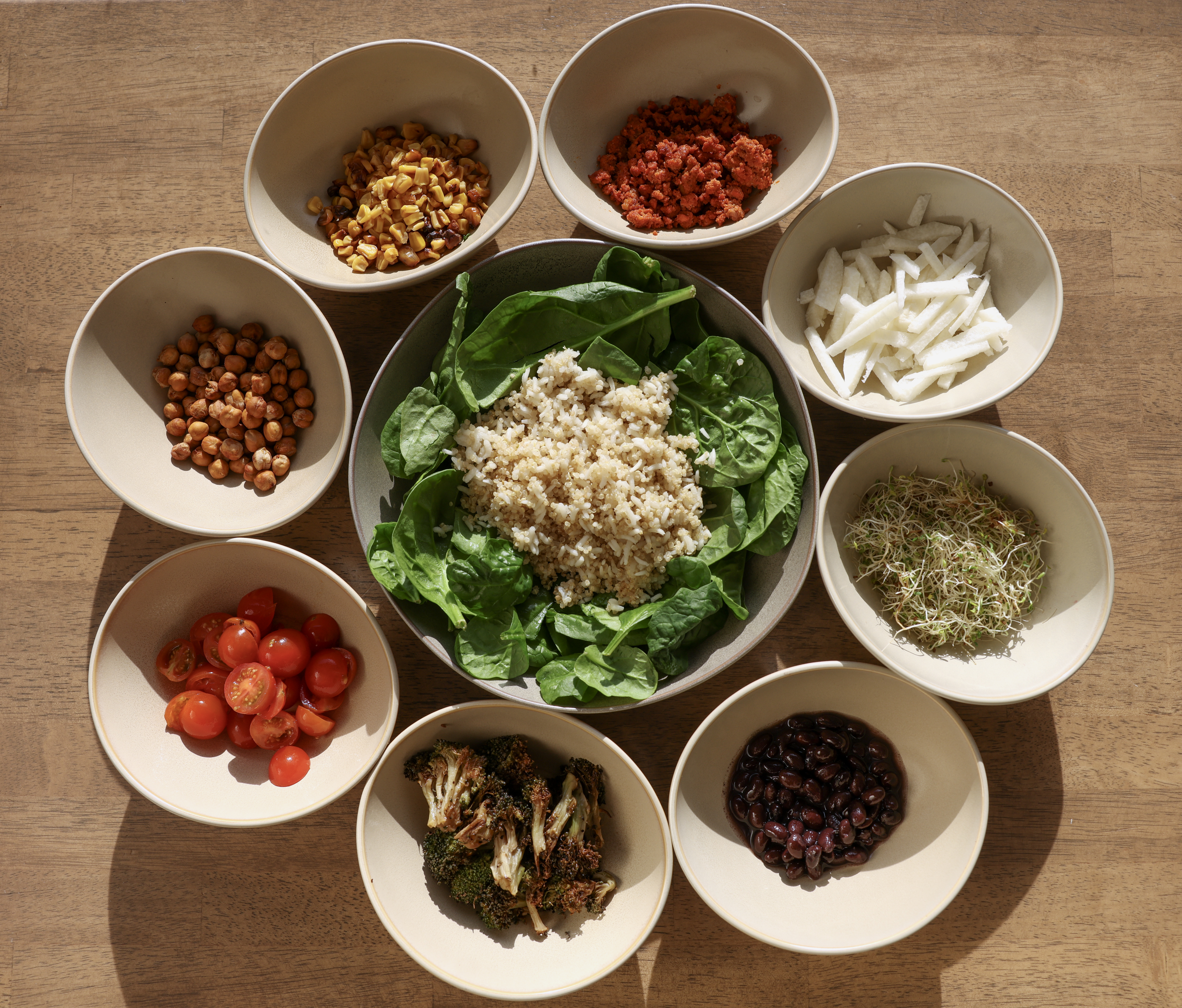 Components for a Sprout and Grain Salad. (Hayne Palmour IV...