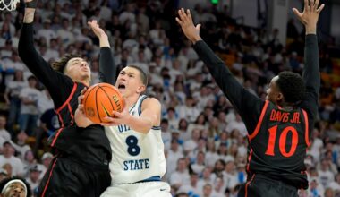 Shorthanded SDSU falls at Utah State