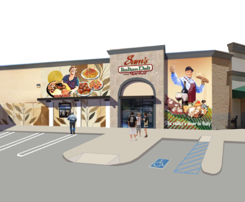 backside of a restaurant drawing