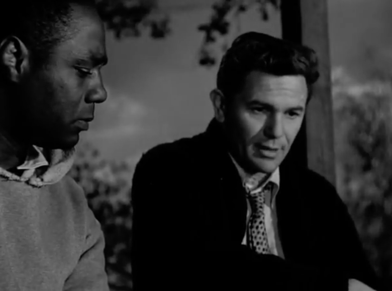 Still from Body and Soul (1947) featuring Canada Lee (left) and John Garfield (right). Image courtesy TCM