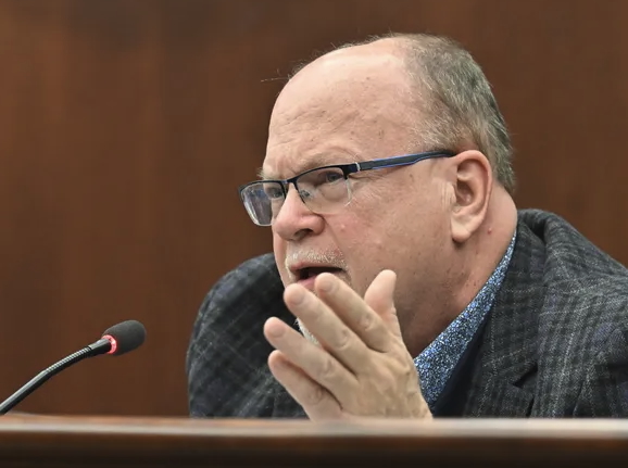 State Sen. Jim Runested, a White Lake Township Republican, said legislation seeking to regulation the conduct and tactics of federal immigration agents is an "exercise in futility" because federal policies would ultimately outweigh any changes to Michigan law. (Daniel Mears, The Detroit News)
