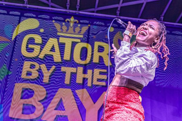 Memphis singer Tierinii Jackson is shown performing at the 2024 Gator by the Bay festival with her band, Southern Avenue. (Brad Elligood/Courtesy Gator by the Bay)