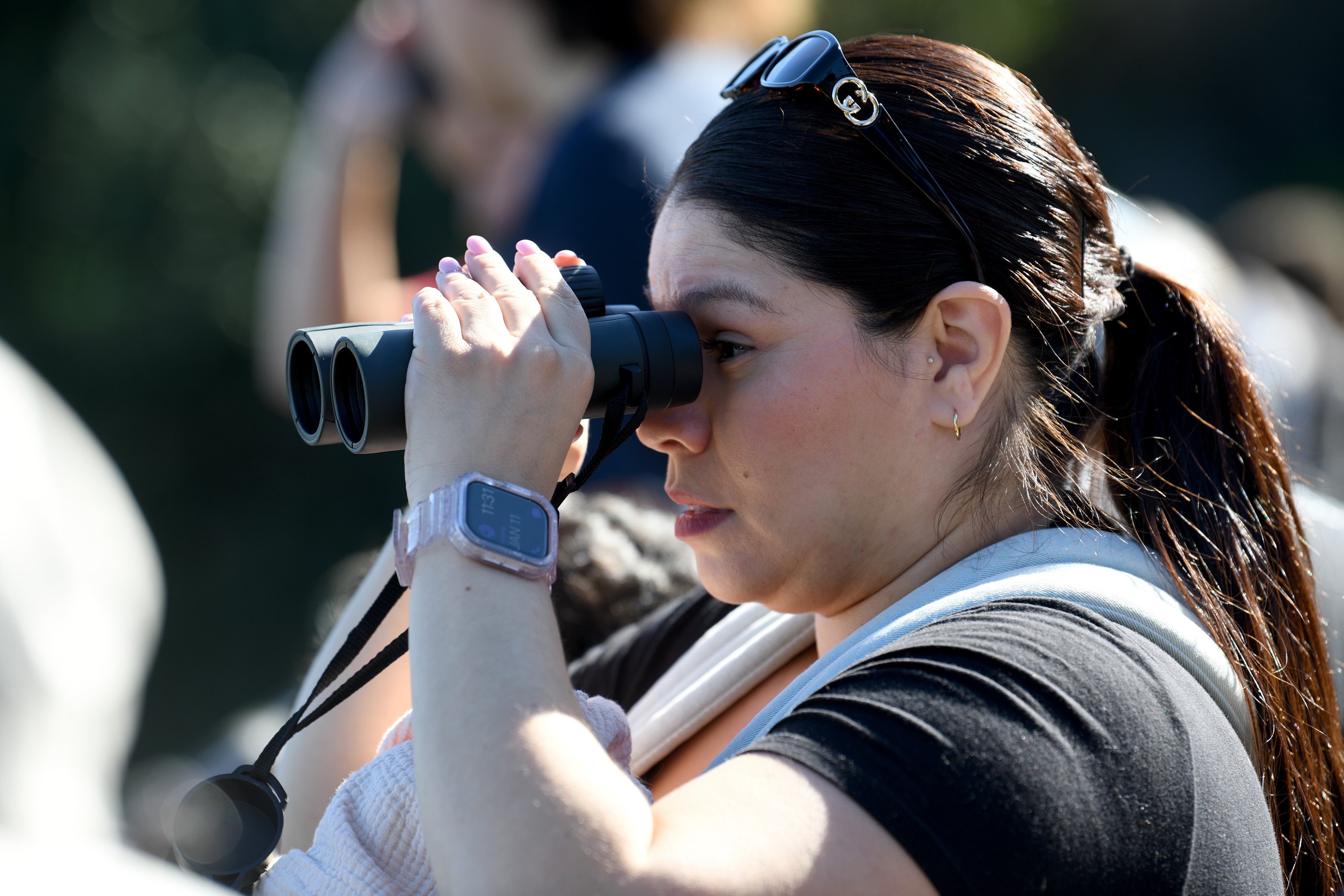 Celeste Galindo has a close look at birds in the...
