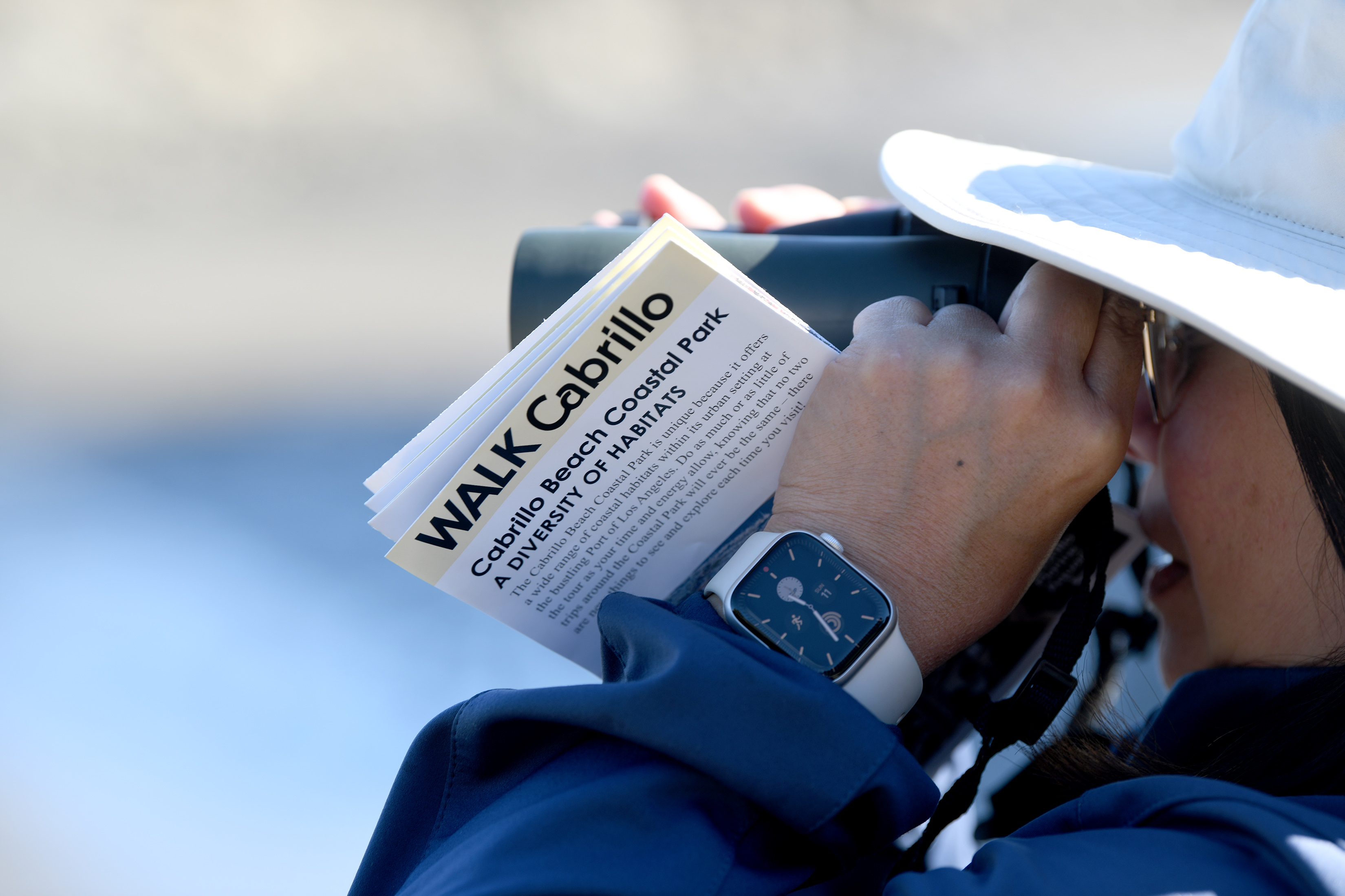 Jessielyn Martinez has a close look at birds in the...