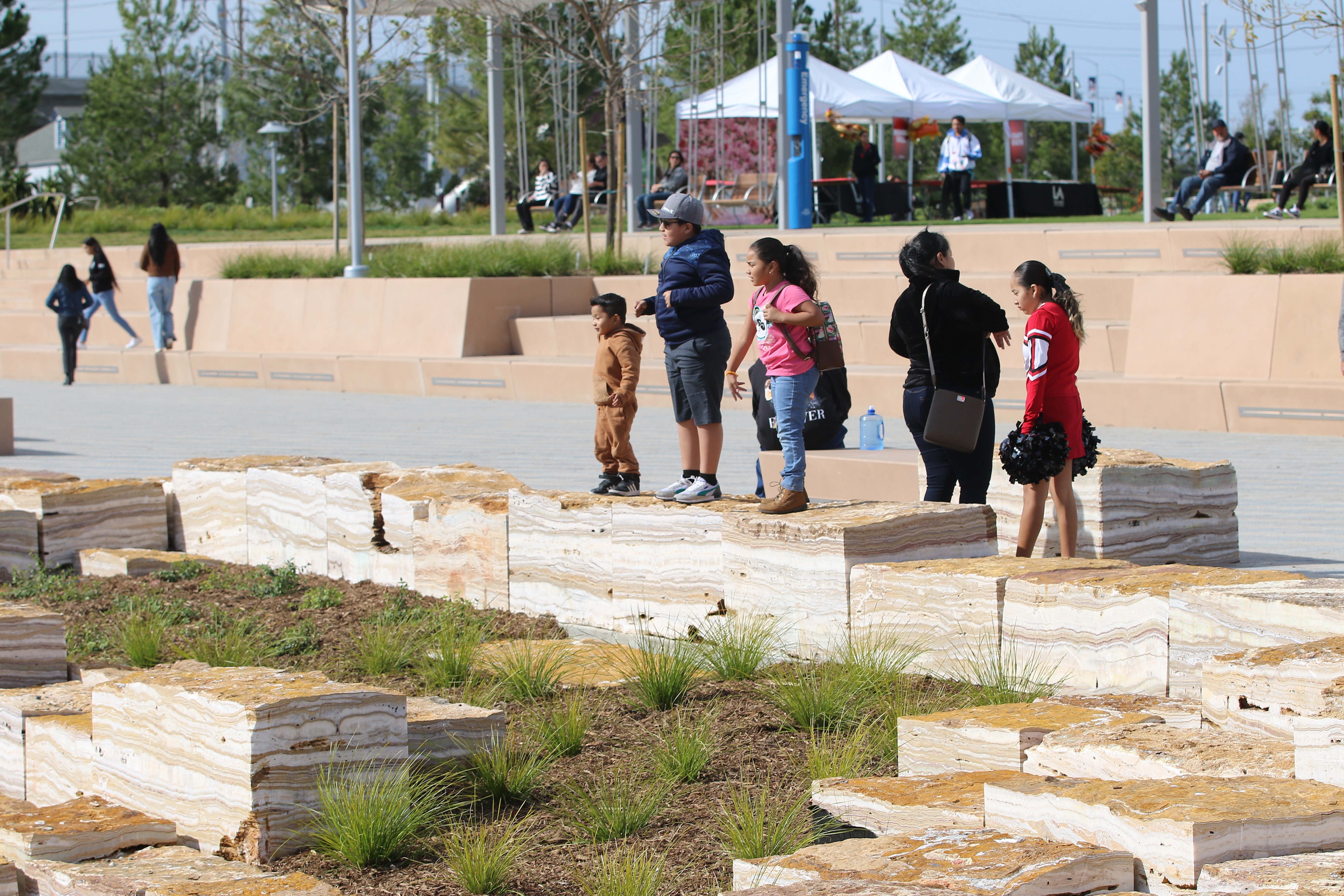 Visitors check out the newly completed Wilmington Waterfront Promenade on...