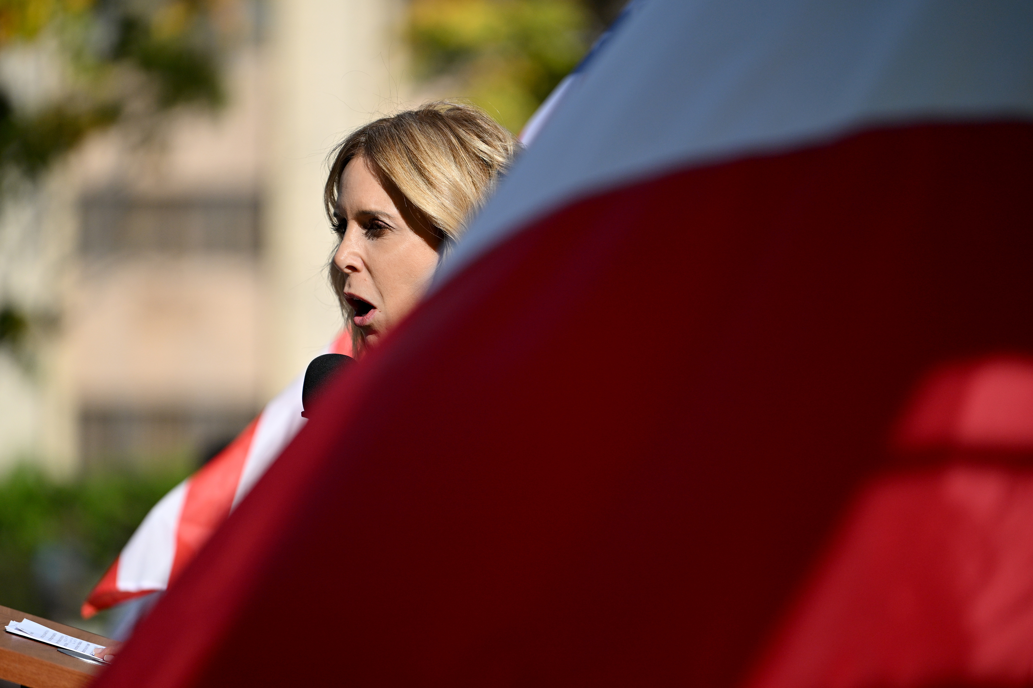 The Italian Consul General of Los Angeles Rafaella Valentini speaks...
